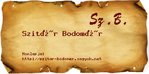 Szitár Bodomér névjegykártya